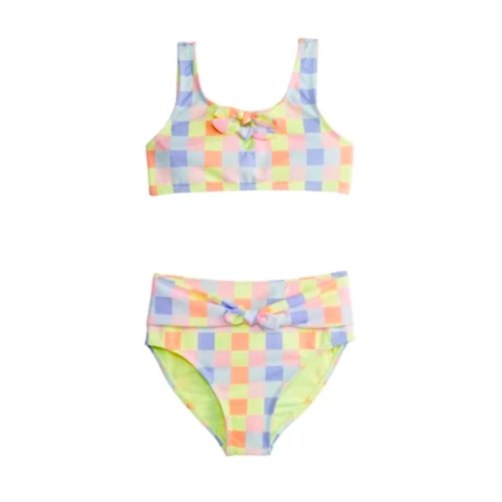 Breaking Waves
Girls 14 Piqué Double Bow Swim Top and High Rise Swim Bottoms